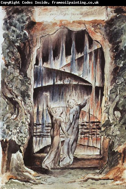 Blake, William Dante and Virgil at the Gates of Hell